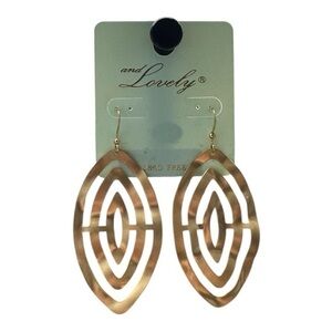 5/$25 And Lovely Gold Geometric Corrugated Metal Earrings